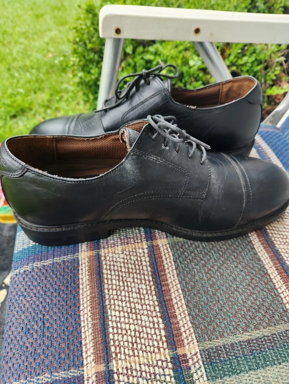 GH BASS BLACK DRESS shoes Lace Up Like New Size 10.5